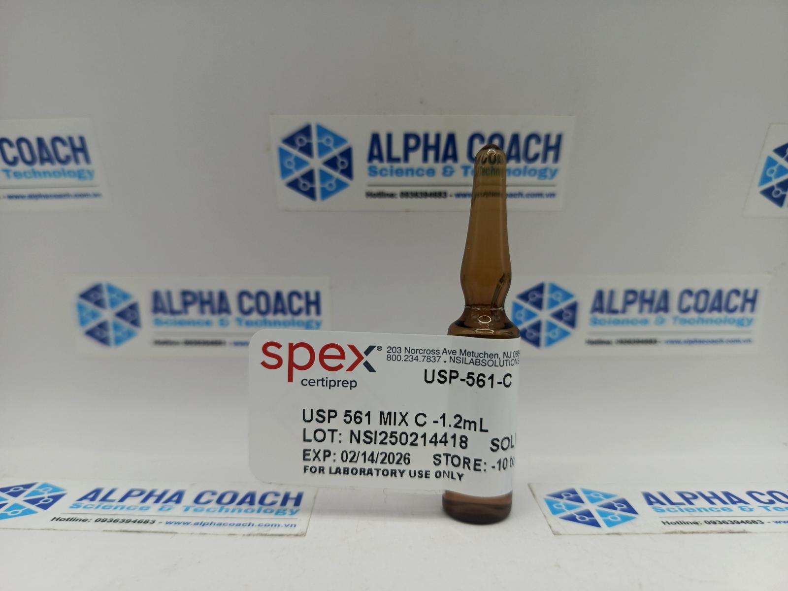 Chất chuẩn USP-561-C USP 561 Mix C 100ug/mL, Hãng Spex CertiPrep, Mỹ